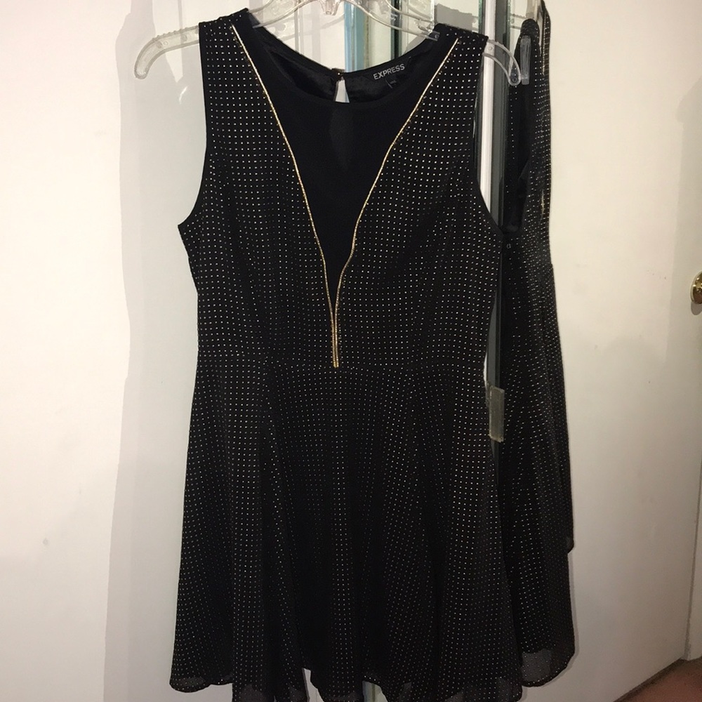 Black and gold EXPRESS cocktail dress